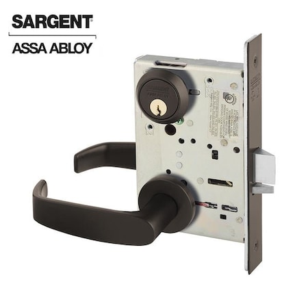 Sargent 8200 Series Mortise Lock Mechanical Storeroom or Closet Lock provided with LFIC (removable core) LN SRG-63-8204-LNL-10BE